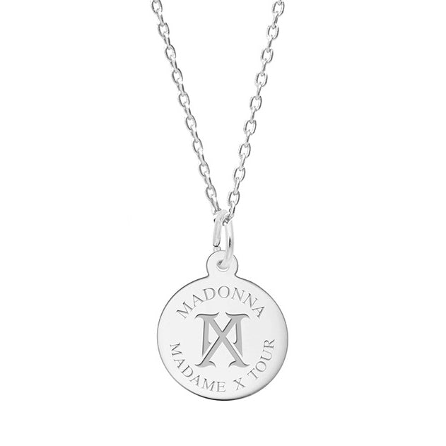Madonna MX Logo Silver Necklace